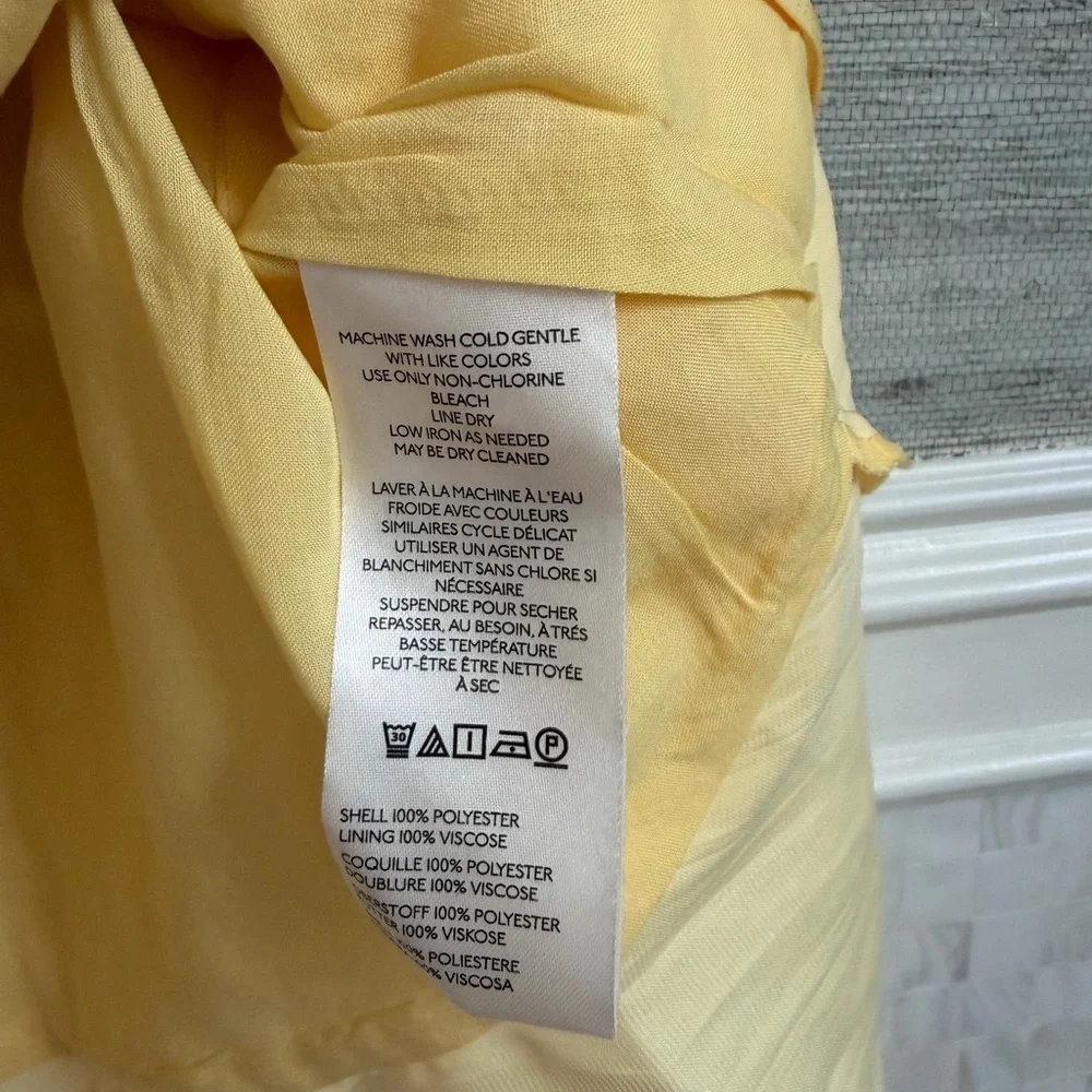 NWT new medium Anthropologie Maeve ruffle mini skirt yellow wrap tie